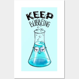 Cute Flask Character Nerdy Chemistry Lab Art Posters and Art